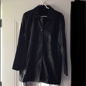 Black Leather Dress Coat